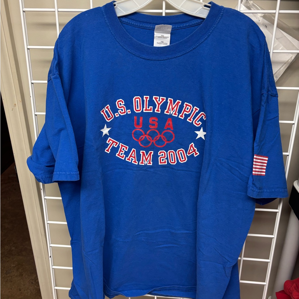 Blue Vintage 2004 Usa Olympic Team T-Shirt Size Xxl. Short Sleeve. Cotton.